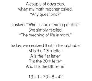 math meaning of life